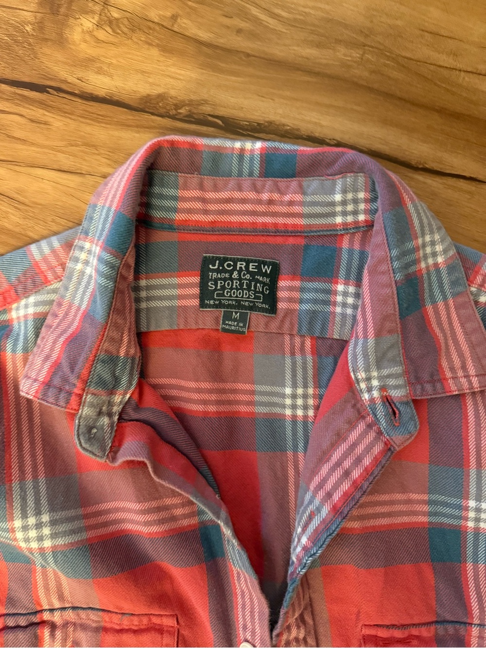 Men's Red Plaid Button-Up Shirt - Picture 2 of 7